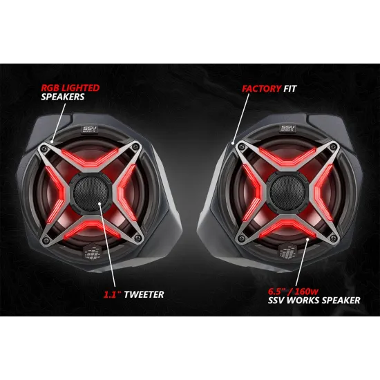 SSV Works Plug N' Play 6.5" Front Kick Speaker Pods for the Can-Am Maverick X3 (Pair) (2017+)